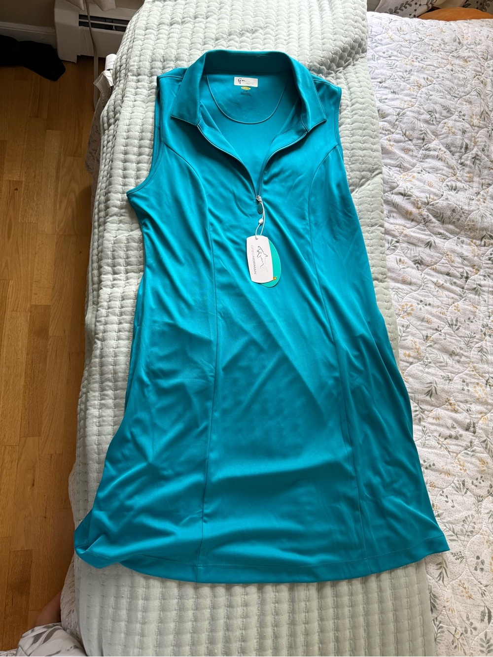 Greg Norman Sleeveless Teal Active Dress